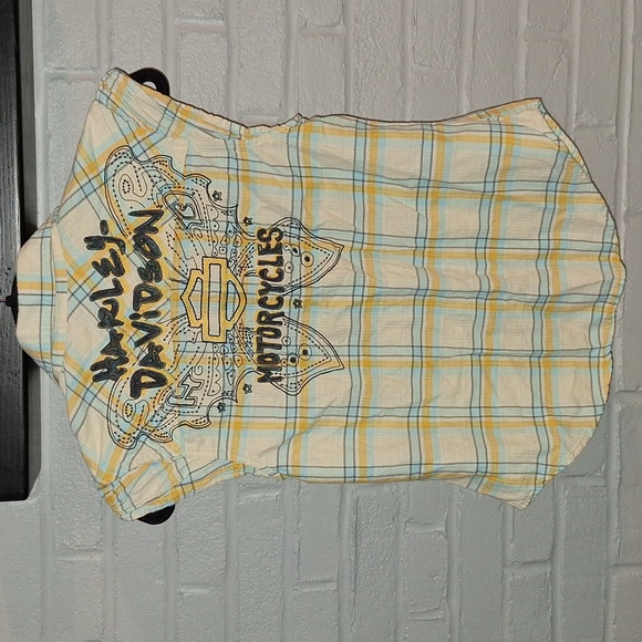 Harley-Davidson Tops - 🏍 Harley Davidson button-up plaid top with butterfly design. Small